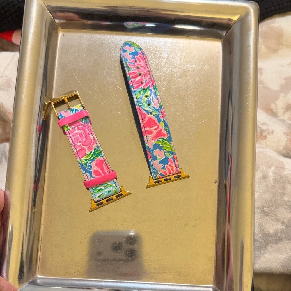 Lilly Pulitzer Pink and Blue Floral Apple Watch Band